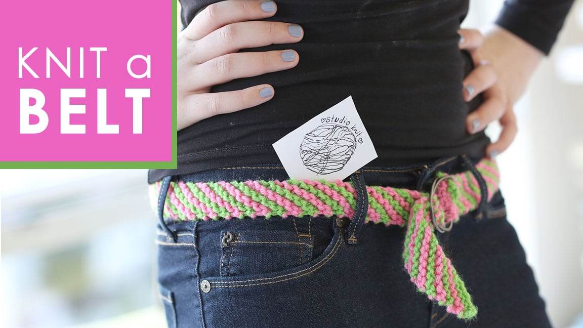 thumbnail_belt How to Knit a BELT - Free Knitting Pattern + Video with Studio Knit