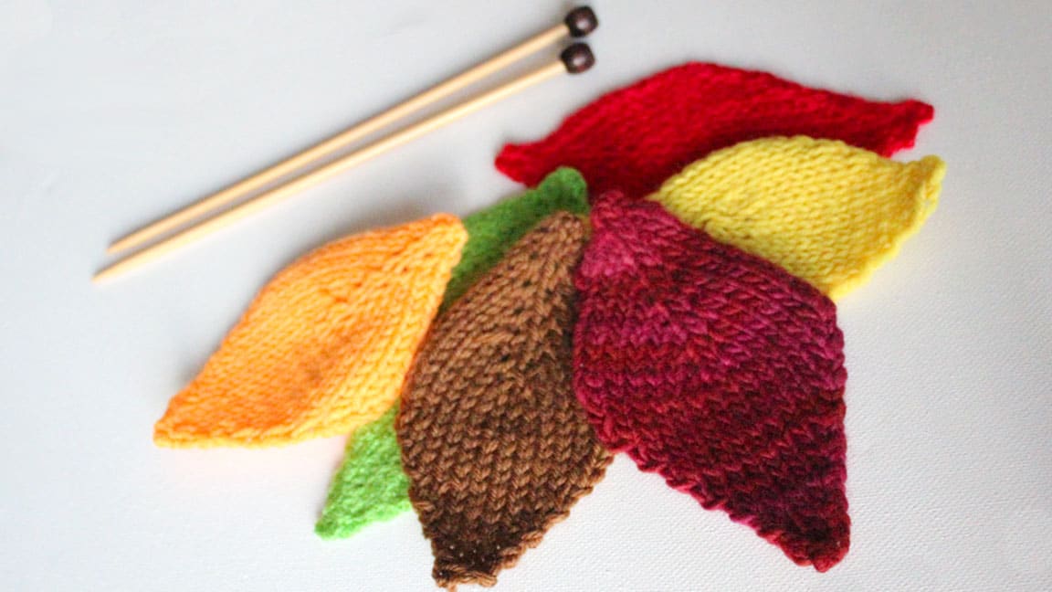 How to Knit a LEAF Thanksgiving DIY for Beginning