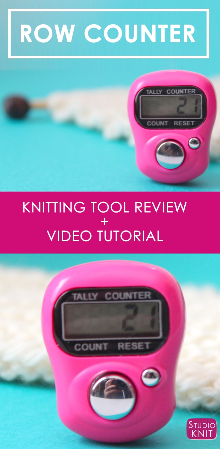 Knitting with a Digital Row Counter with Studio knit. Keep track of your knitted project easily. Great for beginning knitters.