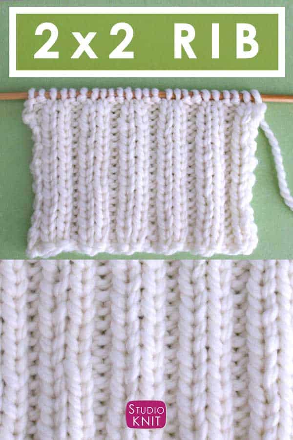 2x2 Rib Stitch Knitting Pattern for Beginners Studio Knit