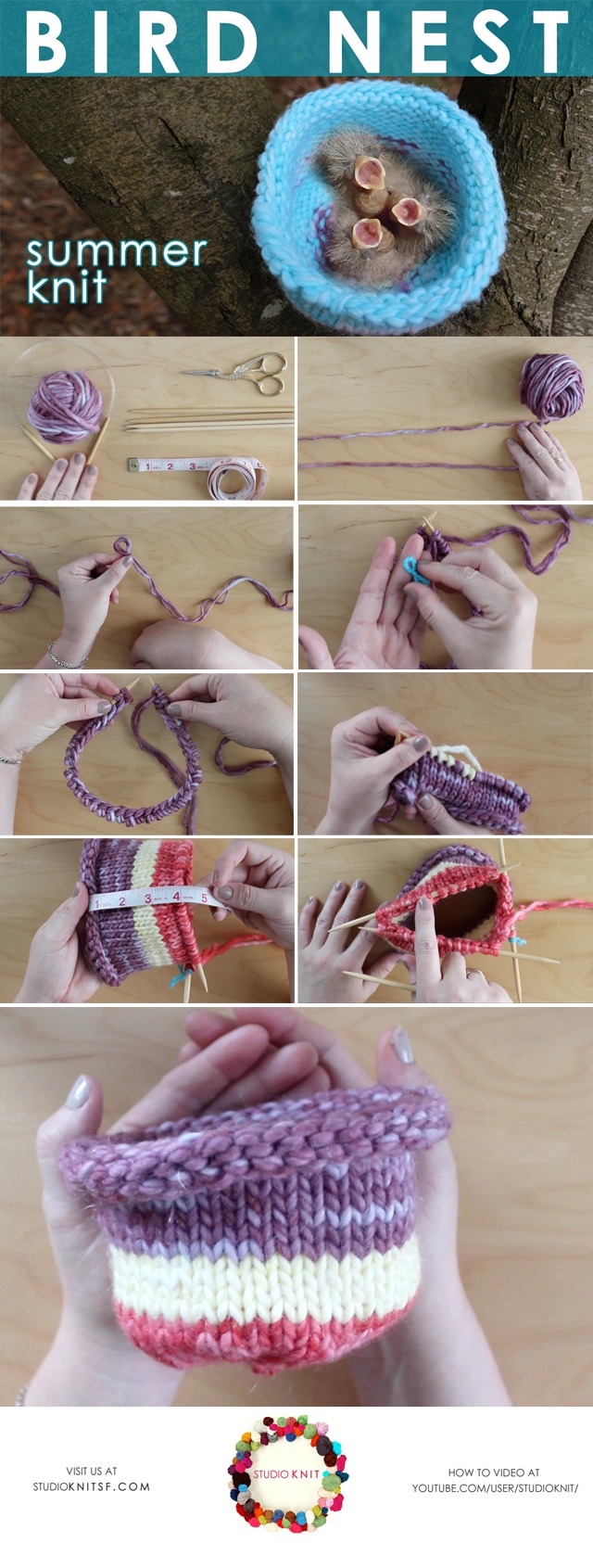 How to Knit a Bird Nest Studio Knit