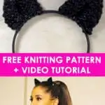 How to Knit Cat Ears Like Ariana Grande Wears with Free Knitting Pattern and Video Tutorial by Studio Knit