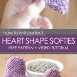 Knit a Heart Shape | Puffy Heart Softies with Free Knitting Pattern + Video Tutorial by Studio Knit