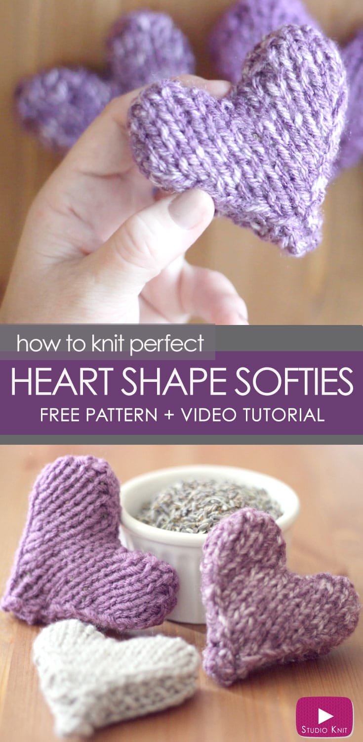 Knit Heart Pattern Puffy Heart Softies with Video