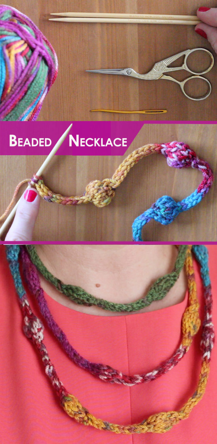How to Knit a Beaded Necklace Pattern with Video Tutorial Studio Knit