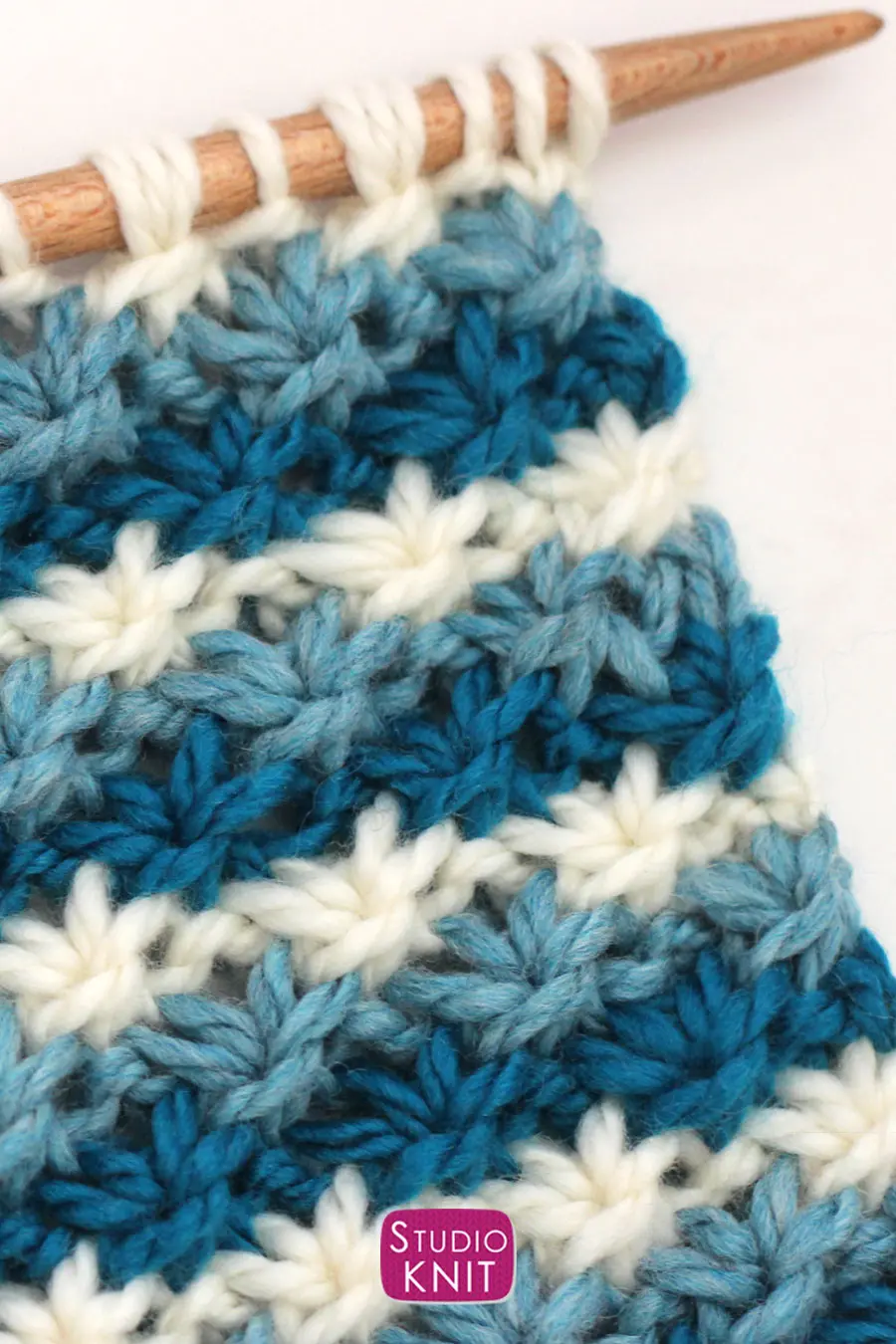 Daisy Stitch Knitting Brioche Pattern Side View