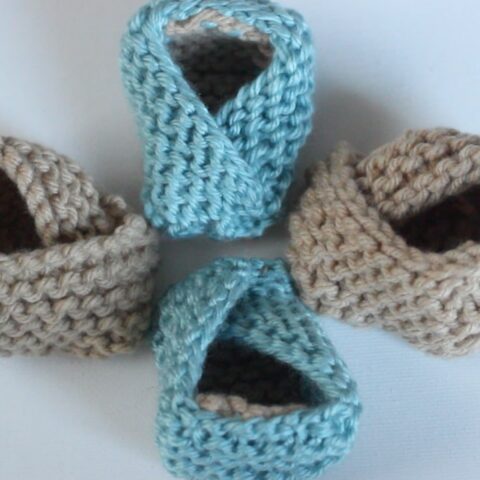 knitted baby slippers