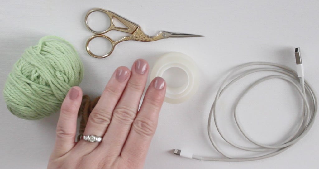 Phone Cord DIY with Knotted Wrapped Yarn with Video Tutorial Studio Knit