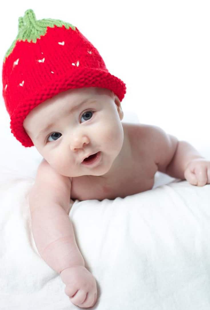 How to Knit a Strawberry Baby Hat Pattern with Video