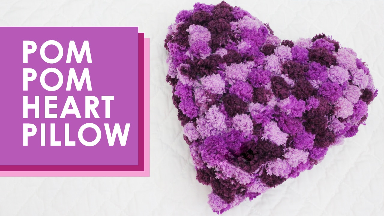 thumbnail-pompomheart How to Knit a Pom Pom Heart Pillow with Free Pattern + Video Tutorial by Studio Knit