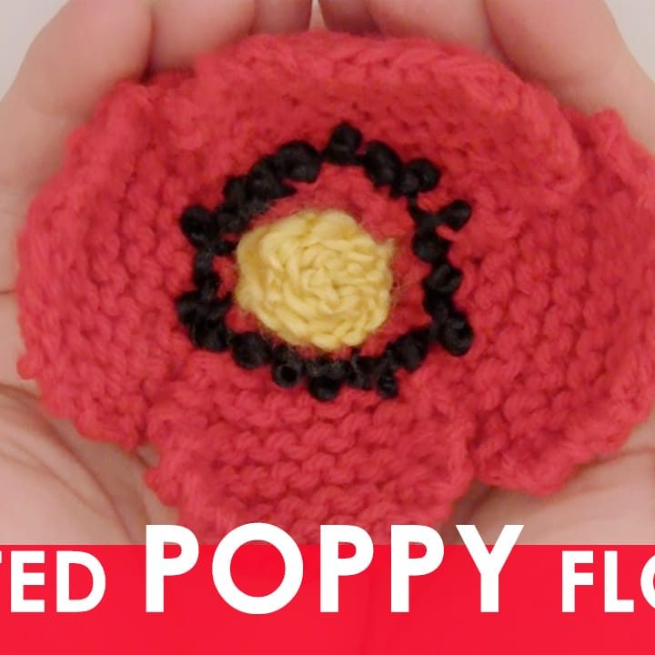How to Knit a Poppy Flower with Easy Free Knitting Pattern + Video Tutorial by Studio Knit