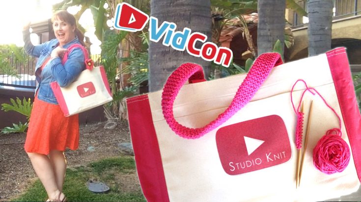 Summer Knitted Tote Bag at VidCon with Video Tutorial