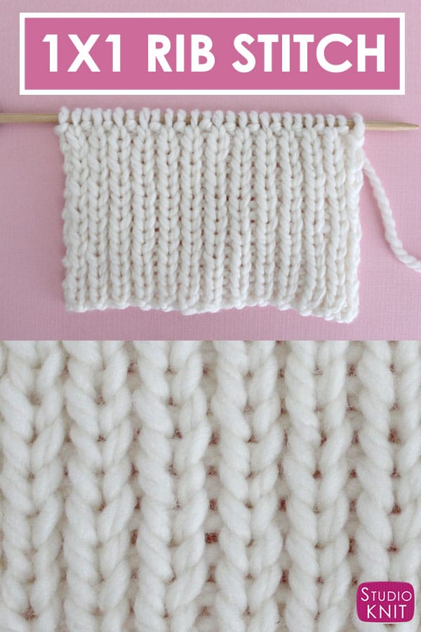 1x1 Rib Stitch Knitting Pattern Studio Knit