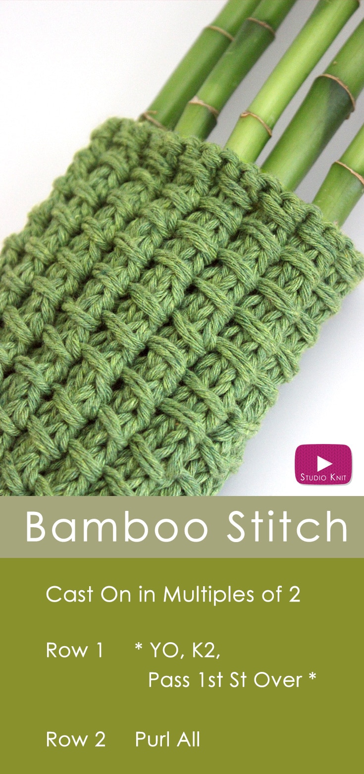 How to Knit the BAMBOO Stitch Pattern with Video Tutorial