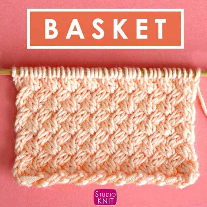 Knit the Diagonal Basket Weave Stitch Pattern with free pattern