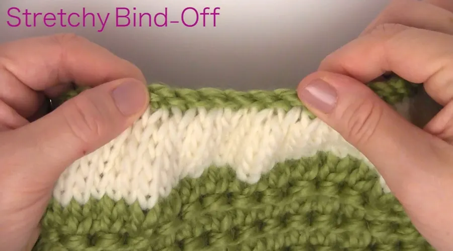 Bind Off. How to Knit a Messy Bun Hat Beanie Ponytails in 7 Easy Steps. Free Pattern + Video Tutorial by Studio Knit.