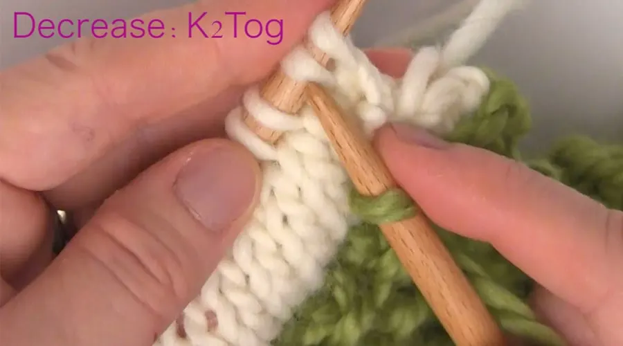 Decrease K2Tog. How to Knit a Messy Bun Hat Beanie Ponytails in 7 Easy Steps. Free Pattern + Video Tutorial by Studio Knit.