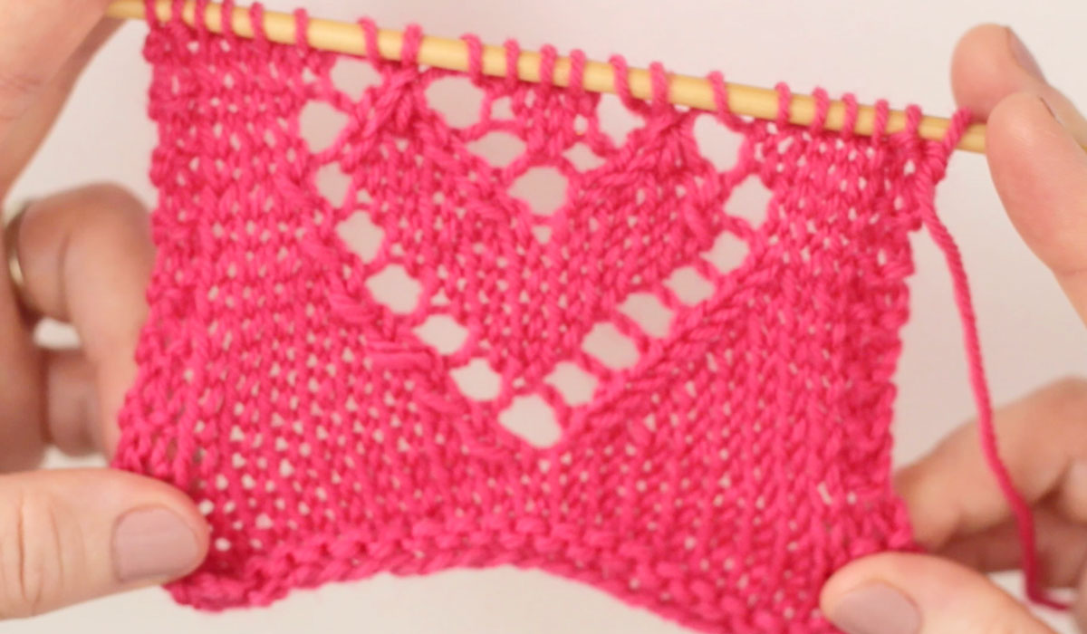 Lace Hearts Knit Stitch Pattern with Video Tutorial ...