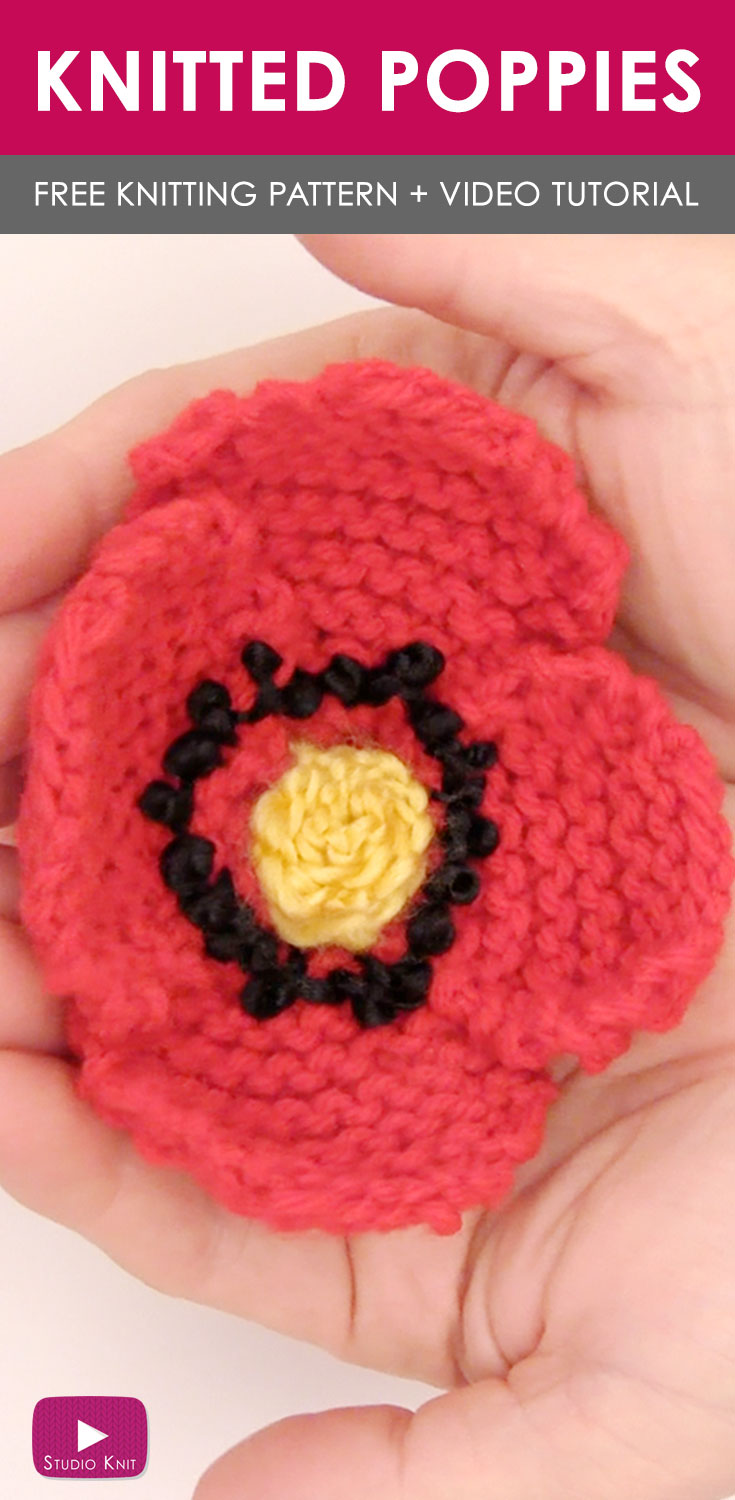 How to Knit a Poppy Flower Pattern with Video Tutorial