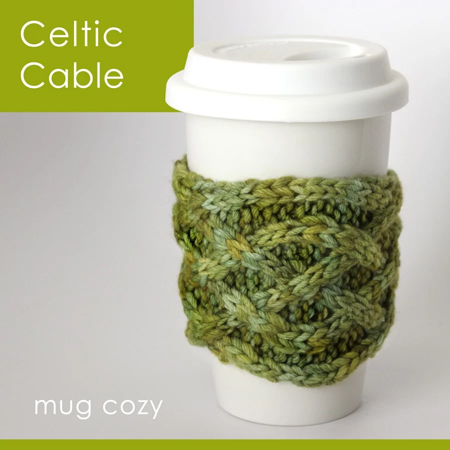 Knit Celtic Cable Mug Cozy