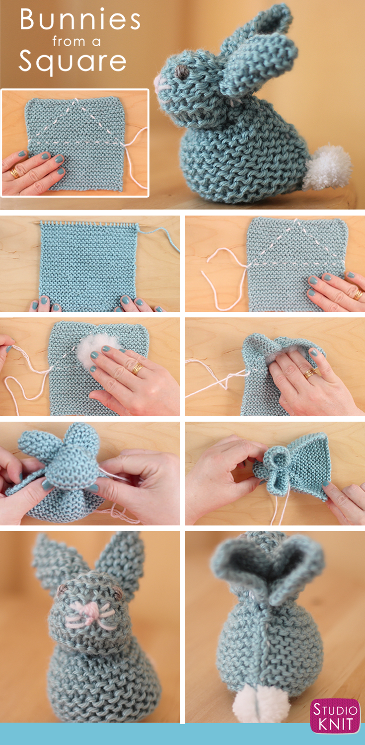How to Knit a Bunny from a Square with Video Tutorial ...