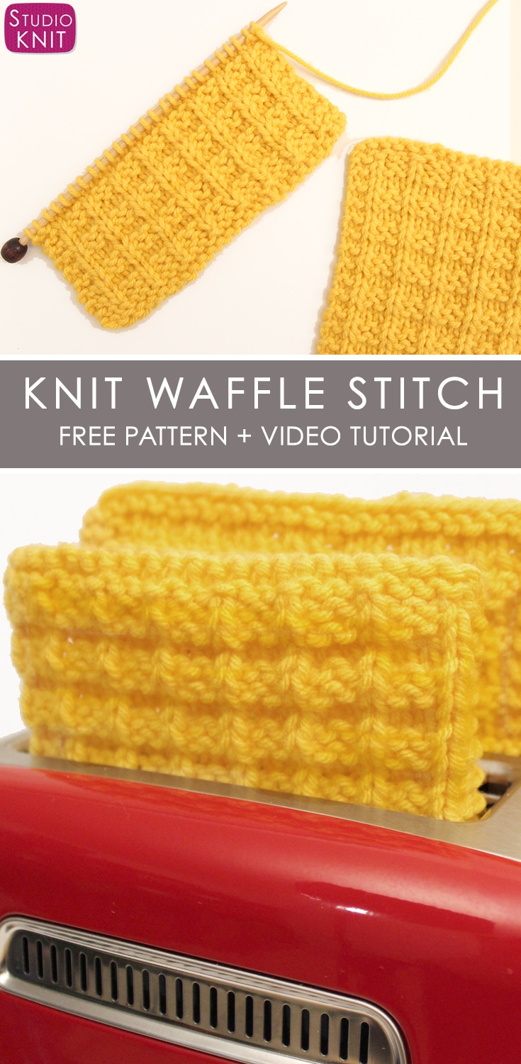 Waffle Knit Stitch Pattern with Video Tutorial Studio Knit