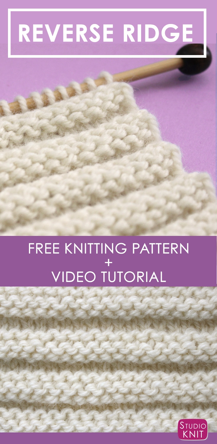 Reverse Ridge Stitch Knitting Pattern for Beginners Studio Knit