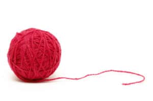 ball of red yarn