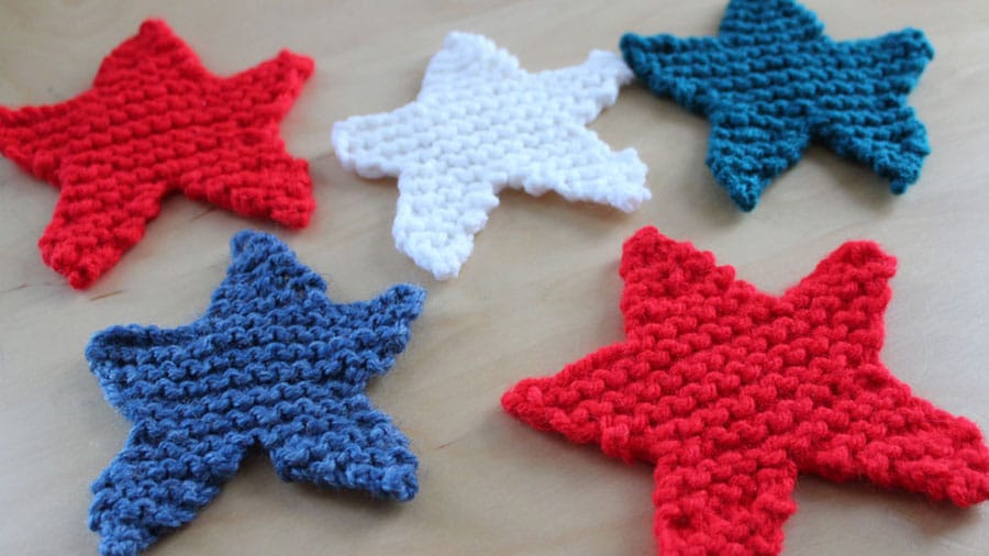 Star Knitting Pattern Patriotic Shape