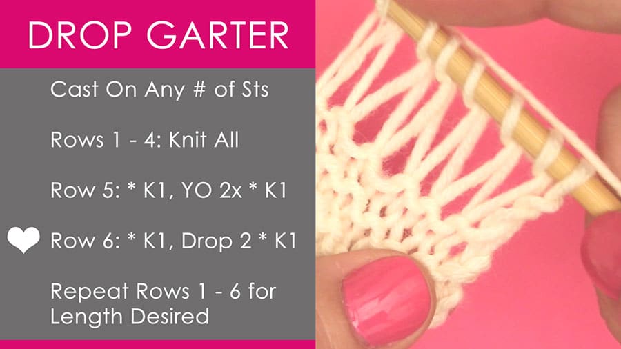 How to Knit the DROP STITCH GARTER Pattern with Studio Knit