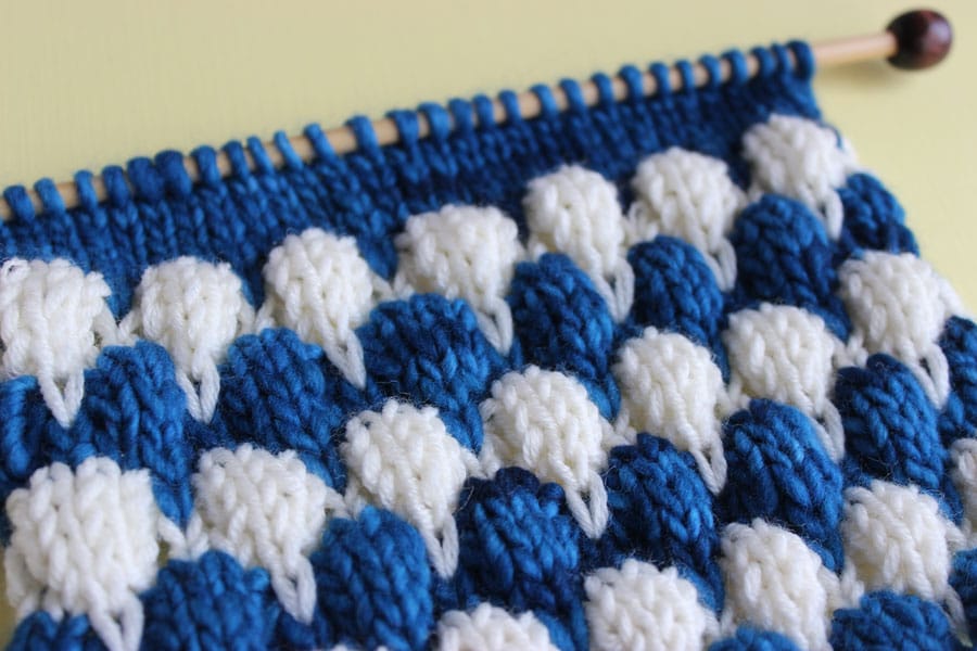 How to Knit the Bubble Stitch Pattern with Video Tutorial Studio Knit