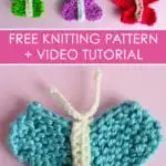 Butterfly Knitting Pattern with Easy Free Pattern + Video Tutorial by Studio Knit