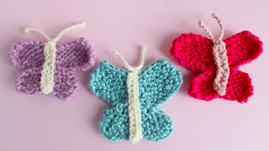 Butterfly Knitting Pattern with Easy Free Pattern + Video Tutorial by Studio Knit