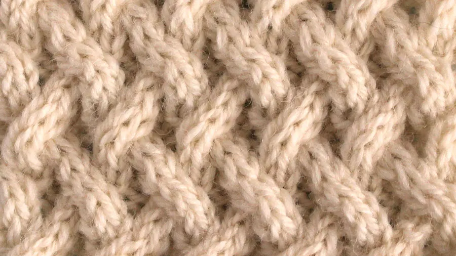 How to Knit the Lattice Cable Stitch Pattern with free knitting pattern and video tutorial by Studio Knit