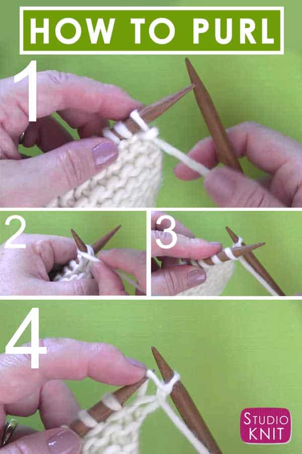 How To Purl Stitch Knitting Technique Studio Knit