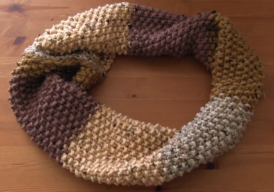 Seed Stitch Knitted Infinity Scarf Pattern Studio Knit