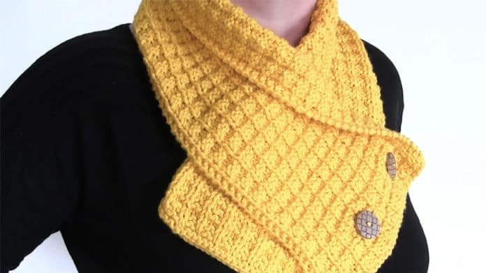 Waffle Neck Warmer Scarf Knitting Pattern Studio Knit