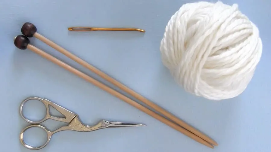 Materials for Knit Stitch Pattern Written Instructions with Video Tutorial by Studio Knit