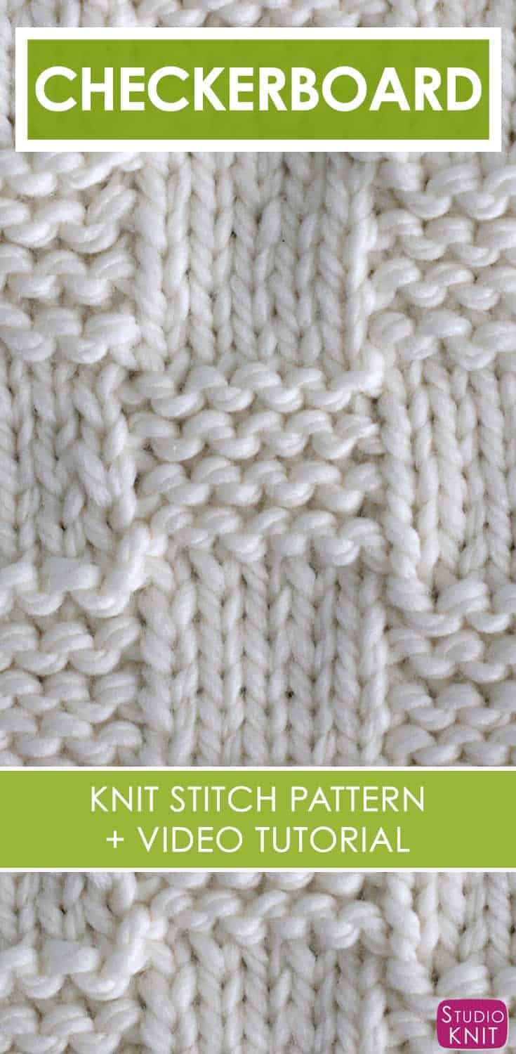 Download Garter Checkerboard Stitch Knitting Pattern for Beginners | Studio Knit