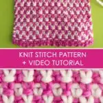 How to Knit the Linen Stitch 2 Yarn Colors with Free Written Pattern and Video Tutorial by Studio Knit.
