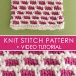 How to Knit the BRICK Stitch with Free Written Pattern and Video Tutorial by Studio Knit. #knitstitchpattern #studioknit #freeknittingpattern