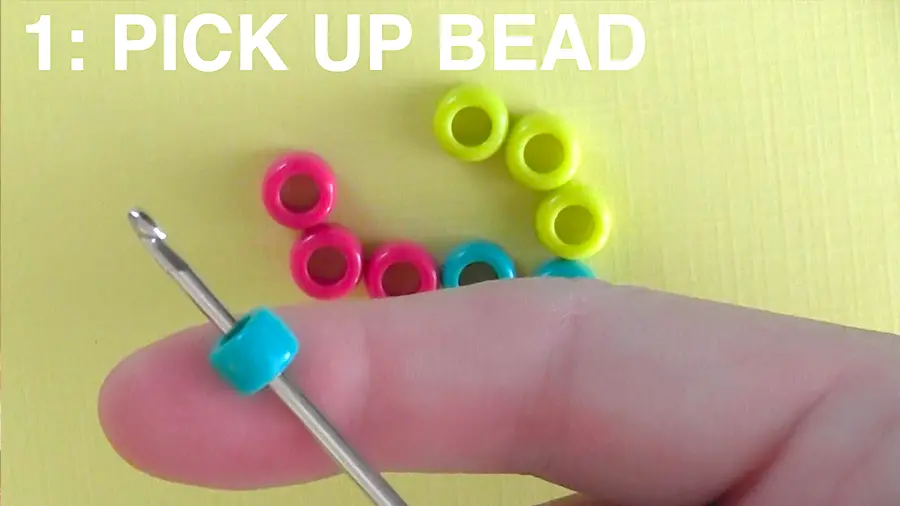 1 PICK UP BEAD - STEP BY STEP INSTRUCTIONS to Knit Beads into any project by Studio Knit
