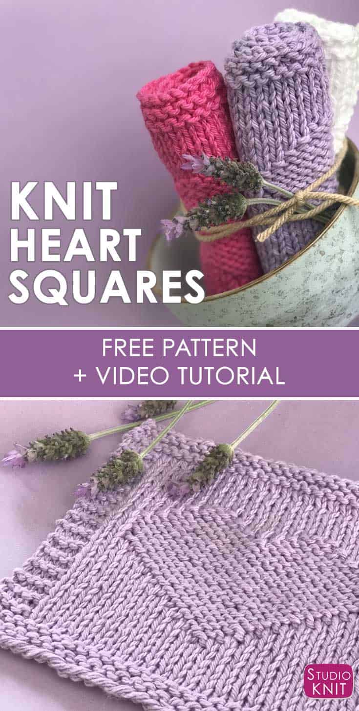 Easy Heart Stitch Knitting Pattern Studio Knit