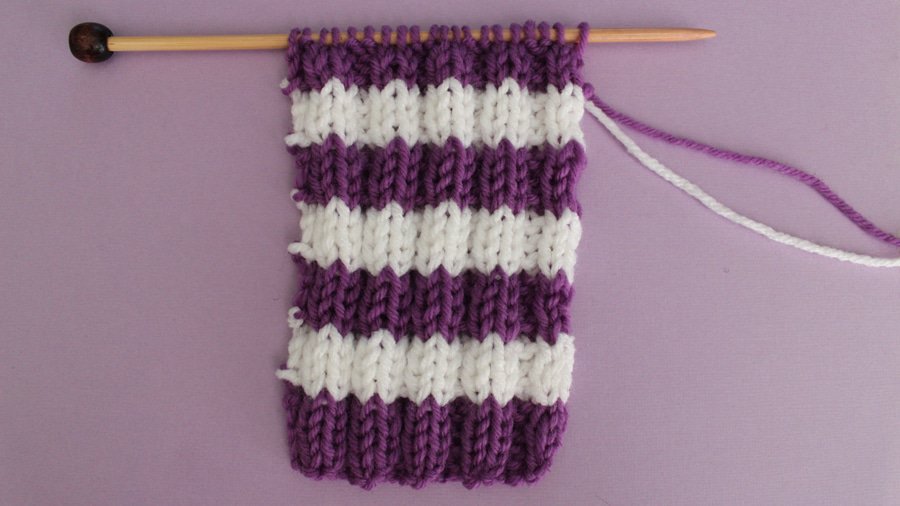How to Knit Stripes with Studio Knit - 2x2 Rib Stitch Pattern