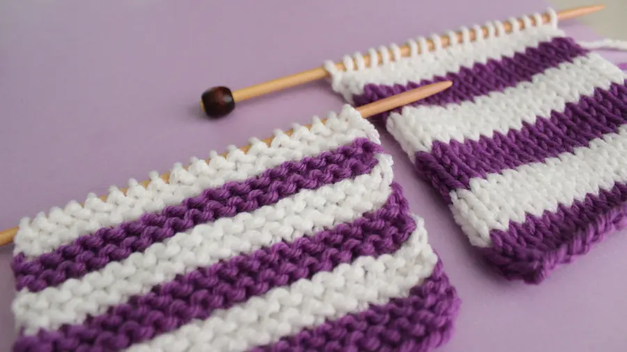 How to Knit Stripes with Studio Knit - Garter and Stockinette Stitch Patterns