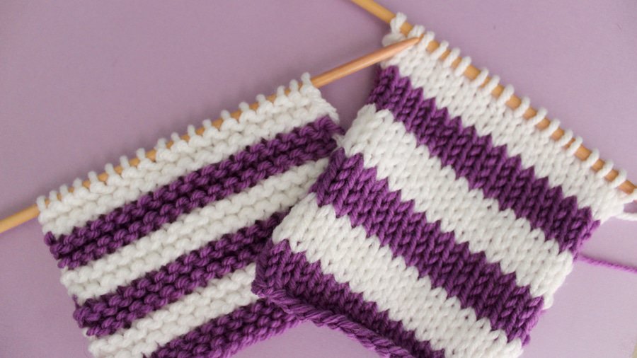 How to Knit Stripes with Studio Knit - Garter and Stockinette Stitch Patterns