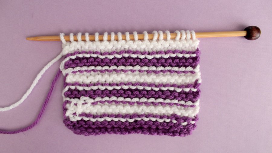 How to Knit Stripes with Studio Knit - Wrong Side of Garter Stitch Pattern