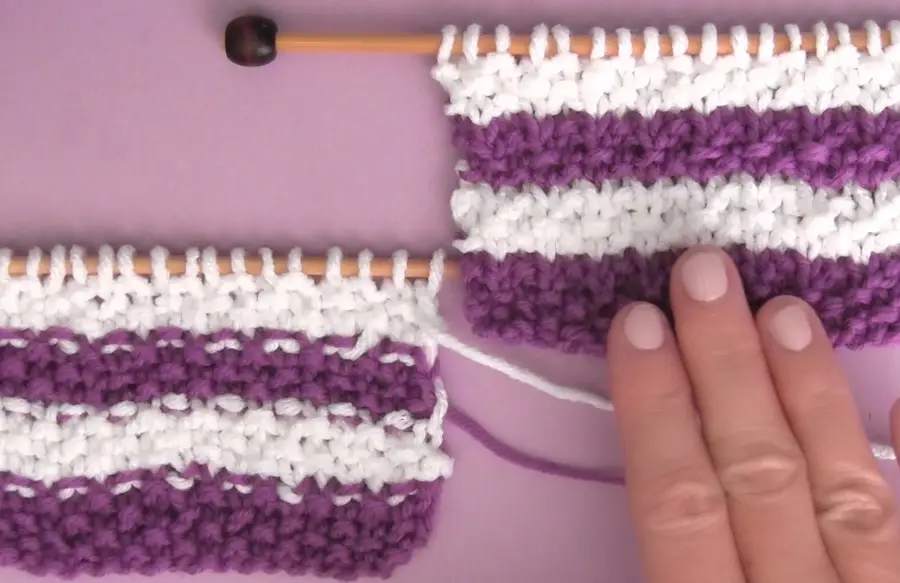 How to Remove Purl Dash Lines - Knit Stripes with Studio Knit