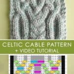 Chart Pattern Included! Learn How to Knit this Fancy Celtic Cable Pattern by Studio Knit with FREE written and chart pattern, along with video tutorial.