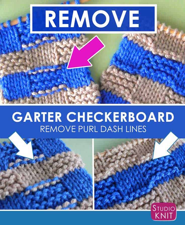 How to Remove Purl Dash Lines - Knit Stripes with Studio Knit